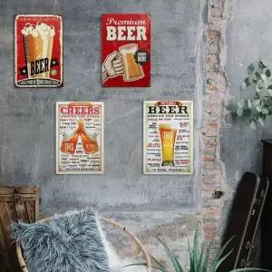 레트로 거품 맥주 빈티지 철제 액자 인테리어 소품