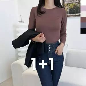 긴팔티셔츠 빅사이즈여성의류 여자티 박스티 반팔티 (WFJ4YED)