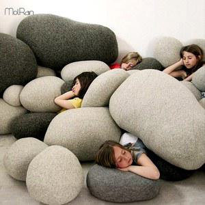 조약돌 레이지 베개 소파, 3D 돌 던지기 쿠션, 가정용 침대 어린이용 쿠션 회색 놀이, 부드러운 색상, 장식, 장난감