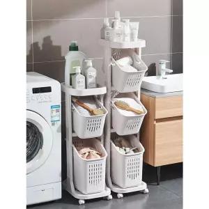 틈새 빨래 틈새세탁바구니 손바구니 3단 다용도 바구니 이동식