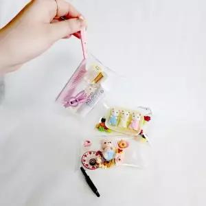 투명 PVC 지퍼 파우치 키링 다용도 정리 소지품 케이스 (WFJ5TZA)