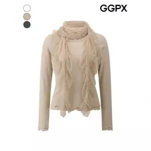 [GGPX] 플라워 레이스 스카프 세트 티셔츠 (GPCTS004F) 1005042