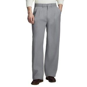 서스클루드 남성 캐주얼 드레스 팬츠 올드 머니 플리츠 배기 와이드 레그 슬랙스 빈티지 스타일의 릴렉스 핏 작업 바지