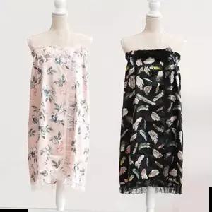 실크패턴가운 골프 목욕 가운 골프장 필수품 샤워 로브 슬립 웨어