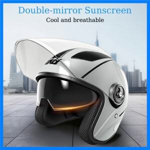 오토바이 듀얼 바이저 플립 업 모듈러 풀 페이스 헬멧 여성 남성 4 가지 색상 용 안개 방지 거리 자전거 레