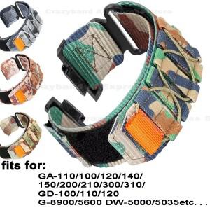 카시오 호환 GA-110 800 GD100 120 5600 GW-M5610 시계 스트랩 소프트 나일론 밴드 손목 벨트용 16mm