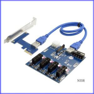 BG-카드 PCI-E 1 ~ 4 Express 라이저 카드 미니 소형 호환 ITX-외부 슬롯 어댑터 Pcie 포트 승수 추가