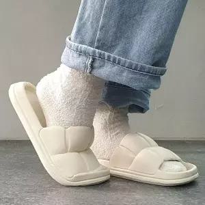 여성용 뚱카롱 쿠션 슬리퍼 아이보리 WFHZ0LW