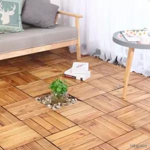 내추럴 우드 조립형 원목 마루 타일 베란다 발코니 테라스 현관 데크 바닥재