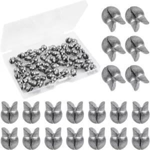 100pcs 스플릿 샷 낚시 무게 분리 가능한 원형 클립 플라이 라인 싱커의 담수 소금물