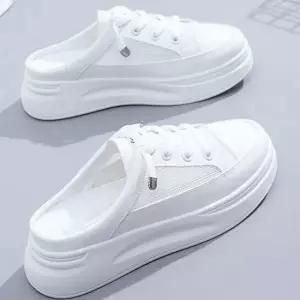 여자 여름 망사 메쉬 통굽 스니커즈 뮬 운동화 여성스니커즈 캐주얼운동화 끈운동화 뮬스니커즈 패션운동화