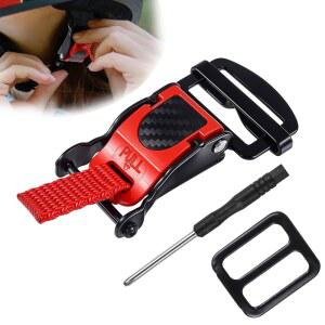 브레모루 헬멧 퀵 릴리스 메탈 모터사이클 헬멧 액세서리 턱 스트랩 교체 버클 키트 D-RING 헬멧 패스트 릴리스 패스너 하프 3/4 풀 페이스 헬멧 블랙 레드와 호환됩니다