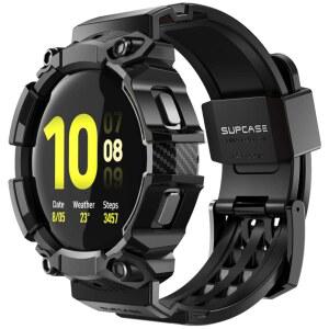 갤럭시 워치 5 44mm 밴드 케이스 유니콘 비틀 프로 , [군용 등급 낙하 방지] / 4 44mm, 블랙용 조절 가능한 스트랩 밴드가 있는 러기드 남성 커버