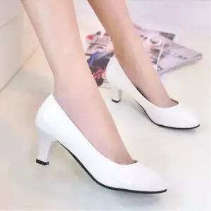 여성구두 펌프스 미들힐 면접 슬링백 통굽 애나멜 힐 (WFJ72ZI)