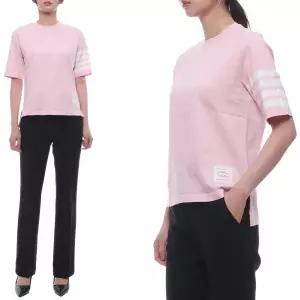 [롯데백화점]톰브라운 25FW 여성 사선 스트라이프 반팔티셔츠 FJS102G 07862 680 25F