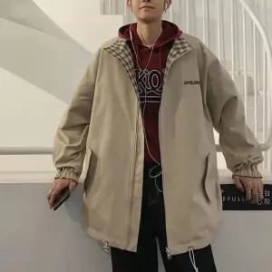 [라일리의류] Rly 점퍼 패턴 남자봄아우터 루즈핏 진청자켓 남성자