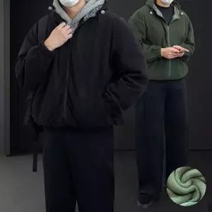 [라일리의류] Rly (1+1) 히터스 체크 후드 극세사 담요 후리스