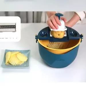 야채 슬라이서 만능 채멀티 채칼 드레인 바스켓 채칼 (WFK6KHC)