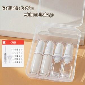 호환 5/10/15ml 투명 빈 리필 가능한 병 에어리스 진공 펌프 파운데이션 디스펜서 휴대용 병 세트 샘플 용기 빈 튜브