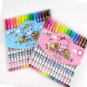 향기 나는 16색 사인펜 블루 필기구 빠른 채점 이색 필기용 색연필 (WFK6M6D)