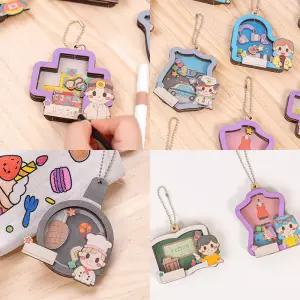 MDF 직업 쉐이커 키링 만들기 나무 공예 열쇠고리 팬던트 DIY (20개입)무료배송