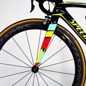 전기 자전거 전동  스티커 로드카 앞뒤 포크 삼색 장식 카본 파이버 앞 색상 변경