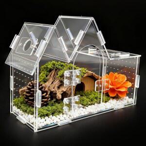 파충류 타란툴라 점프 스파이더 게코 양서류 카멜레온을 위한 자기 도어 투명 인클로저가 있는 9.5인치 x 3.9인치 6.7인치 아크릴 인클로저
