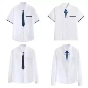 화이트 캠퍼스 반팔or긴팔 교복셔츠 타이 세트 교복