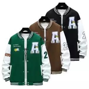 남성 캔버스 퍼즐 똑딱이 야구점퍼 ON-JUA-QWD51396