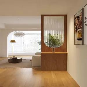 거실 유리가벽 원목파티션 칸막이시공 공간분리