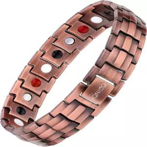 남녀용 HOLVIST 마그네틱 팔찌 4000 가우스 길이 조절 가능 사이즈 도구 및 선물 상자 제공