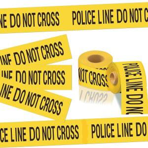 DodelyGz 68피트 폴리스 라인은 경계 트림을 넘지 않습니다. 교실, 집, 사무실 벽, 파티를 위한 테마 장식 데칼 스티커입니다