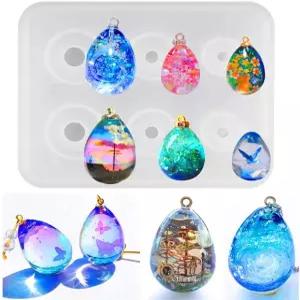 보석 열쇠고리용 에그볼 실리콘 수지 몰드 에폭시 볼 구형 목걸이 스톤 UV 공예용 미니 오브스 펜던트