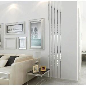 15개의 거울 벽 스티커, 자체 접착 아크릴 타일, 프레임/벽지 테두리/허리 라인용 탈착식 데칼 스티커