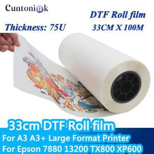 30cmx100M 롤 PET 필름 프린팅 직접 전사 75U 두께 Epson L1800 XP600 I3200 4720 1390 L805 프린트헤드용