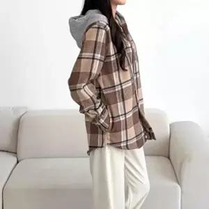 [옷자락]커플용 클래식 체크 후드 셔츠