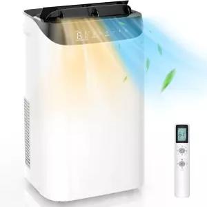 DOMANKI 14000 BTU 휴대용 에어컨 및 히터 700평방피트 높이 4-IN-1 조용한 유닛 제습기 팬 기능 리모컨