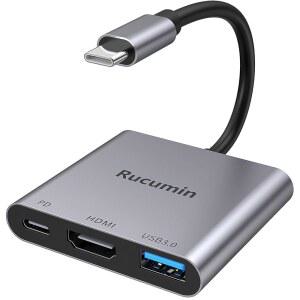 [미국배송] USB CHDMI 어댑터 100W PD 및 3.0 포트가 있는 타입C4K HDMI 애플호환 PRO/AIR용 디지털 AV 멀티포트 아이패드호환 PRO/AIR 아이폰호환 15PRO/16 스위치 태블릿 기타 USBC 장치.