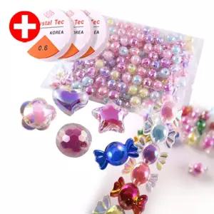 비즈 구슬 (레인보우 캔디 이중 구슬) -대용량 5종 팔찌만들기 목걸이만들기