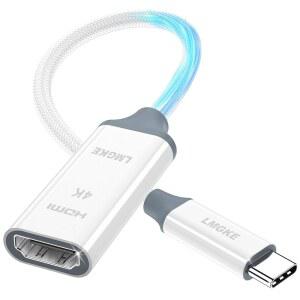 [미국배송] LMGKE USB C TO HDMI 어댑터 썬더볼트 3/4와 호환되는 4K@30HZ 타입C 아이폰호환 16PRO용 비디오 오디오 출력 애플호환 PRO/AIR PIXELBOOK SURFACE PRO 아이패드호환 XPS 삼성제품호환
