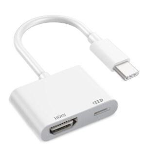 [미국배송] 애플호환 USBC TO HDMI 어댑터 4K@120HZ 아이폰호환 15 16 17 TV MFI 인증 TYPEC 2.3 동글 코드 애플호환 PRO/AIR 아이패드호환 PRO IMAC 삼성제품호환 S25/S24 등을 위한 100W 고속 충전 포트 포함