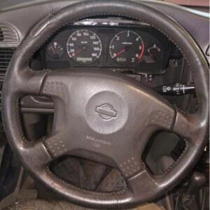 휠커버 DIY 자동차 스티어링 휠 커버 닛산 패트롤 Y61 1998 2002 브레이드 스포츠 스타일 액세서리