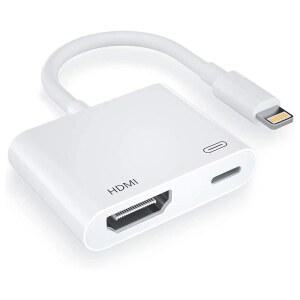 [미국배송] 애플호환 아이폰호환 디지털 AV 어댑터 - HDMI에서 TV/프로젝터/모니터 1080P 비디오 및 오디오 동기화 화면 변환기