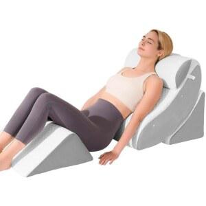 후용 OAI 4 PCS 웨지 베개 세트, 메모리 폼 정형외과 침대 웨지 베개 세트, 수면용 조절 침대, 산 역류 , 후 , 허리 지지, 다리 높이, 게리