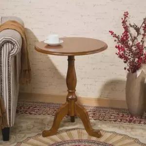 엔틱 원목 나무 미니 인테리어 원형 협탁 원형티테이블