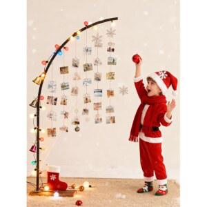 부채 모양의 매달린 사진 디스플레이, 및 폴라로이드용 36 클립 컴팩트 보드, 기프트 카드를 보관할 수 있는 카드 트리 홀더, 파티용 디스플레이 보드 크리스마스