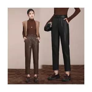 9부 여성 바지 팬츠 가죽 겨울 하이웨스트 기모 스키니 admr4