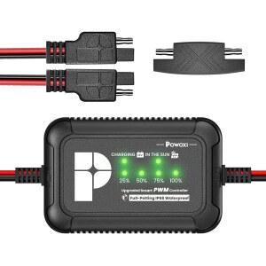 [미국배송] POWOXI 태양광 패널 충전 컨트롤러 12V 배터리 충전기용 PWM 10A 레귤레이터 유지보수기 및 전원 키트