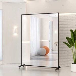 전신거울 거울 바퀴달린 이동식 기본발송블랙오더메모란색상 1 사각 반대하다 기타 이동형 전신