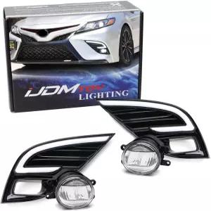 2018-2020 토요타 캠리 SE XSE TRD 트림과 호환 흰색 화이트/앰버 스위치백 LED 일주일 주행등 베젤